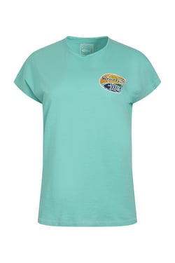 Weird Fish Seashore Organic Cotton Back Print Graphic T-Shirt Aqua blue Size 10