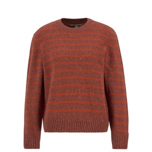 Barbour Womens Claydon Striped Crew Neck Jumper Burnt Orange Stripe