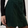 Green Cord Scallop Trim Mini Skirt