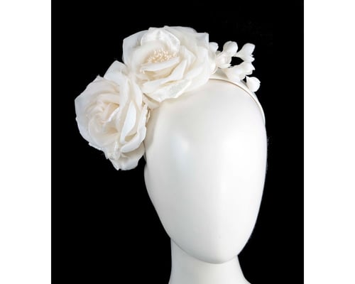 Large cream flower fascinator headband by Max Alexander
