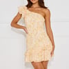 Selene One Shoulder Mini Dress Yellow