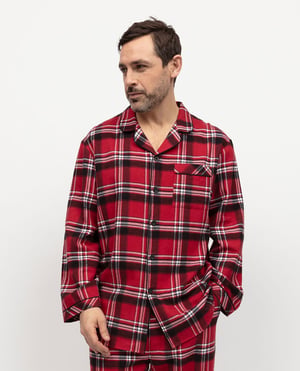 Louis Mens Brushed Check Pyjama Top - XL