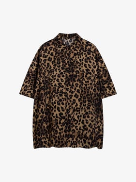Vintage Wild Leopard Print Button-Up Shirt - 2017 - Leopard / 2XL