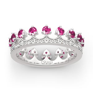 Jeulia "Be Your King" Sterling Silver Round Cut Ring