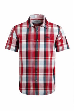 Weird Fish Judd Short Sleeve Check Shirt Barberry Red Marl Size 3XL