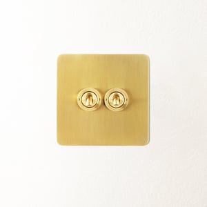 Lucian two gang 2 way toggle switch in top brass