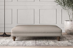 nkuku Deni Large Dining Footstool | Make To Order | Recycled Cotton Flax | No Colour