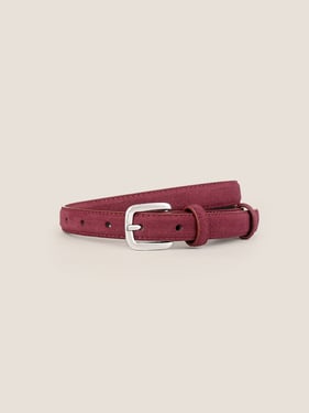 Luxury Suede Decorative Belt With Durable Alloy Buckle - Angora Red / One Size
