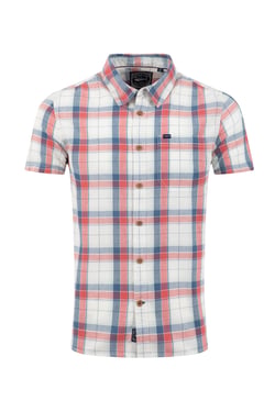 Weird Fish Angeles Short Sleeve Check Shirt White Size XL