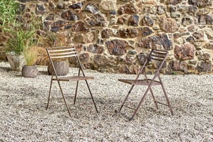 nkuku Yealme Iron Bistro Dining Chair | Garden | One Size | Brown