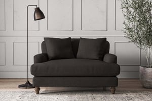 nkuku Deni Love Seat | Make To Order | Brera Linen Espresso | No Colour