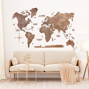 Wooden World Map Terra