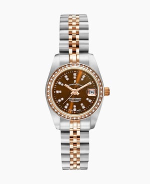 Inspiration Elegance 26MM Three-hands Date Two-tone Brown dial Stainless steel swiss watch - 26 mm