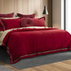 QE Home Chateau Duvet Cover, Cotton, Red, Super King