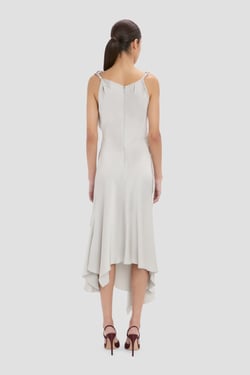 Victoria Beckham Posy Midi Dress In Magnesium - 14 - Womens