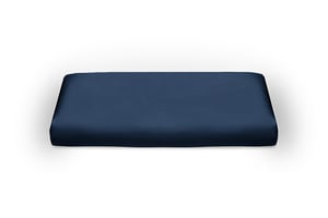 Midnight Blue Pure Silk Duvet Cover - Ivory Piping - UK Emperor / Ivory