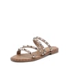 DREAM PAIRS Clear Studded Rhinestone Flat Sandals