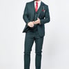 Caridi Olive Check Three Piece Suit