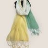 Linen Gradient Fringed Light Scarf - Lime Olive / One Size