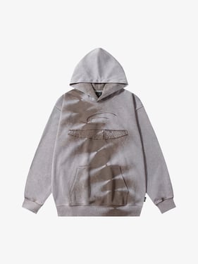 Thesupermade Tie-dye Contrasting Print Pullover Hoodie - Brown / XL