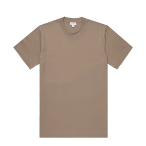 Sunspel Heavy Weight S/S Crew Tee Dark Stone