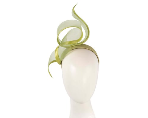 Sculptured lime green racing fascinator by Fillies Collection