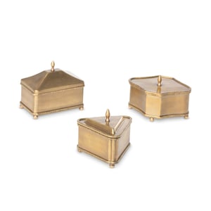 Brass Escritoire Boxes, Set Of 3