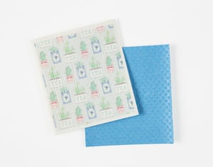 QE Home Swedish Dishcloths in Tea Tins (Set of 2), Scenic, Blue