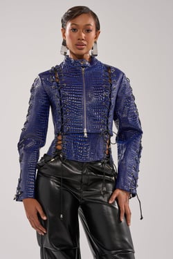 AKIRA Hit The Switch Embossed Moto | Size XL