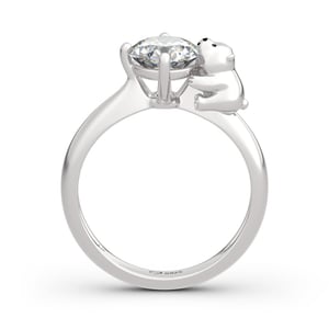 Jeulia Hug Me "Pure Love" Polar Bear Round Cut Sterling Silver Ring