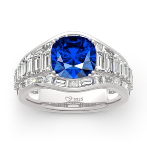 Jeulia Classic Cushion Cut Sterling Silver Ring