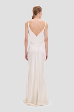 Victoria Beckham Posy Gown In Ivory - 16 - Womens