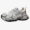 Chunky Sole Breathable Running Sneakers - White / 41