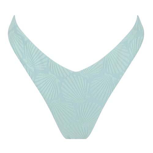 Bandeau Bikini Bottom-Embossed Mint Shells