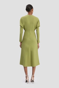 Victoria Beckham Dolman Midi Dress In Greenfinch - 16 - Womens
