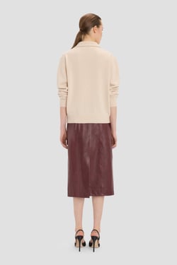 Victoria Beckham Leather Skirt In Acai - 4 - Womens