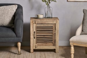 nkuku Ibo Reclaimed Wooden Slatted Cabinet – Natural | Storage Furniture | One Size