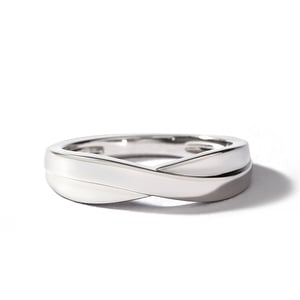 Jeulia Stylish Crossover Sterling Silver Men's Band