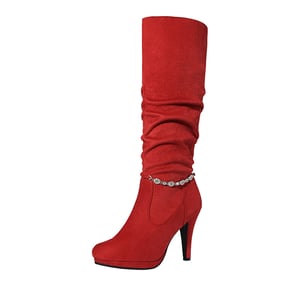 DREAM PAIRS Women s Knee High Platform Heeled Boots
