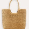 Ring Handle Woven Tote - Light Brown / One-Size
