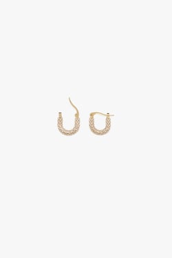 Victoria Beckham Medium Pavé Crystal Hoop Earrings - ONE SIZE - Womens
