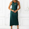 Soft Elegance Satin Midi Dress Green