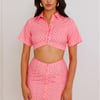 Retro Hearts Crop Top Pink