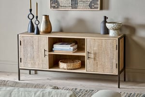 nkuku Dasai Mango Wood Media Unit | Storage Furniture | One Size | Natural