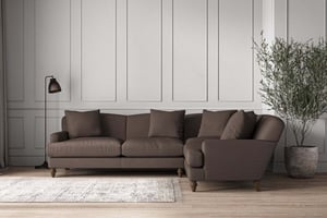 nkuku Deni Large Right Hand Corner Sofa | Make To Order | Recycled Cotton Mocha | No Colour