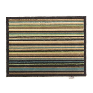 Stripe 84 Blue/Green Washable Doormat - 65x85cm