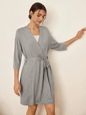 Bamboo Kimono Robe EVE - Cloud Grey / XXL