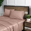 QE Home 310TC Bamboo Cotton Sheet Set in Thistle, Brown, Double