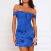 Important Party Off Shoulder Mini Dress Blue