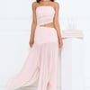 Haute Babe Strapless Mesh Maxi Dress Pink